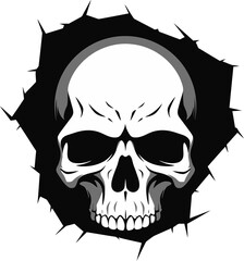 Gothic Wall Intrigue The Hidden Skull Emblem Mystical Skull Unearthed Peeping from the Wall