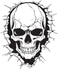 Vector Artistry The Skulls Mysterious Escape The Cracks of Intrigue A Skulls Enigmatic Appearance