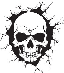 The Veiled Revelation A Vector Skull Icon Unearthed Eerie Intrusion The Dark Secrets of the Cracked Wall