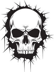 A Gaze into the Abyss The Mysterious Vector Skull Revealing the Veiled A Cryptic Skull Peeks from the Wall