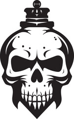 Serpentine Skull Vector Sinister Icon Design Wicked Skull Portrait Menacing Vector Illustration