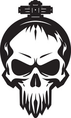 Darklords Skull Vector Ominous Symbol Design Mysterious Skull Etching Vector Emblem