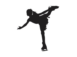 Pose Of Female Ice Skating Silhouette