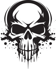 Enigmatic Skull Badge Vector Artistry Obscure Skull Art Haunting Vector Mark