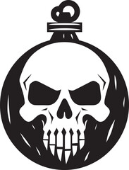 Dark Enigma Logo Sinister Skull Mark Epic Skull Silhouette Vector of Shadows