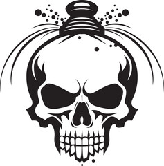 Darkness Unveiled Black Skull Vector Ebon Enchantment Emblem Mysterious Design