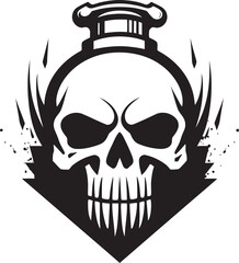 Elegance in Darkness Brooding Skull Symbol Witchs Brew Enigmatic Vector Logo