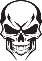 Ebon Enigma Vector Mysterious Design Dark Occult Emblem Sinister Skull Insignia