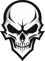 Sinister Shadowed Skull Symbol Obsidian Deaths Mark Vector Logo