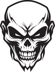 Mystical Black Skull Emblem Elegance in Darkness Skull Icon