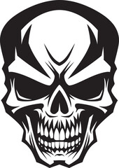 Obraz premium Ebon Enigma Dark Vector Profile Witching Hour Spooky Skull Design