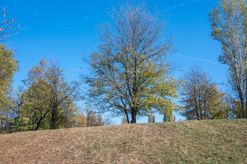 Autumn view of South Park in city of Sofia, Bulgaria
