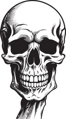 Obsidian Occult Ghostly Skull Profile Mystic Monarch Mysterious Vector Art