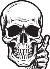 Obraz premium Eerie Skull Silhouette Cryptic Art Shadowed Grin A Black Vector Skull Emblem