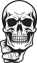 Sinister Silhouette A Brooding Skull Symbol Obsidian Death Mark A Stylish Vector Logo
