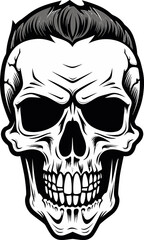 Vortex of Shadows The Dark Skull Mark Elegance in Mourning An Enigmatic Grin