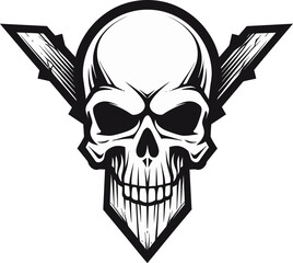 Skeletal Mystery A Gothic Skull Mark Eerie Skull Silhouette A Cryptic Art