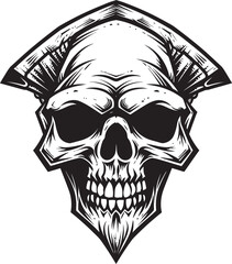 Fototapeta premium Cryptic Charm An Eerie Skull Symbol Serpentine Enigma A Sinister Vector