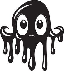 The Abyssal Glob A Sinister Slime Symbol Spectral Slime Monster Haunting Vector Art