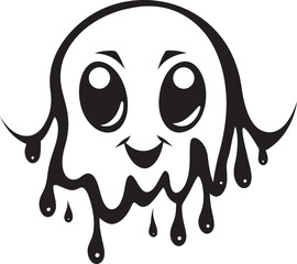 Wraithly Goop A Dark Vector Slime Symbol Cryptic Creature A Slime Monster in Black
