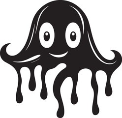 Ink Black Creep Sinister Slime Symbol Gelatinous Nightmare A Slime Monster in Vector