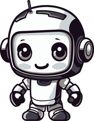 Tiny Tech Titan A Miniature Robot Emblem Nanobot Navigator A Futuristic Vector Mascot