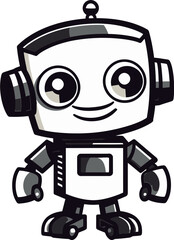 Pixel Protector A Futuristic Robot Mascot Ebon Enforcer A Mini Robot Emblem
