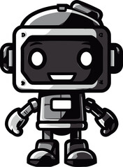 Pixel Paladin A Stylish Mascot Symbol The Robo Ranger A Miniature Robot Logo