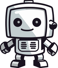 Fototapeta premium Epic Cyber Buddy A Small Robot Symbol Digital Dynamo A Sleek Mascot Logo Design