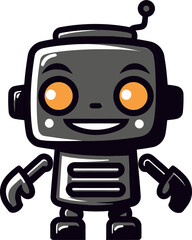 Pixel Paladin Stylish Mini Robot Logo The Robo Ranger A Futuristic Guardian Emblem