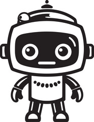 Tiny Trooper A Mini Vector Robot Symbol Sleek Cyber Scout Stylish Mascot Logo Design