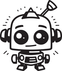 Cosmic Cubot A Space Age Vector Mascot Pixel Paladin Stylish Mini Robot Logo