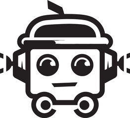 Gizmo Guardian Stylish Robot Guardian Symbol Ebon Enforcer A Compact Vector Robot Icon