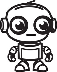 Elegant Mini Mech A Futuristic Vector Icon Robo Rascal Space Age Mini Robot Logo