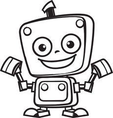 Cosmic Cubot Stylish Mini Mascot Logo Design Digital Dynamo A Space Age Robot Icon