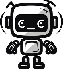 Robo Rascal Futuristic Mascot Guardian Mystical Micro Manager Space Age Vector Icon