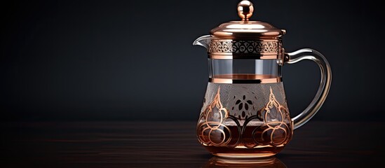 Fototapeta na wymiar An authentic Turkish coffee pot made from organic clear borosilicate glass