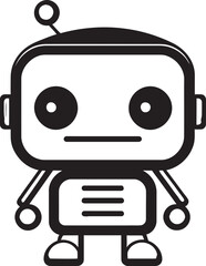 Cosmic Scout The Futuristic Mascot Icon Ink Blot Robo Buddy A Mini Vector Symbol