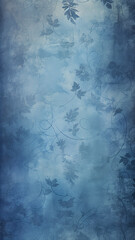 vertical  blue vintage floral wallpaper ornament abstract background copy space, classic style design
