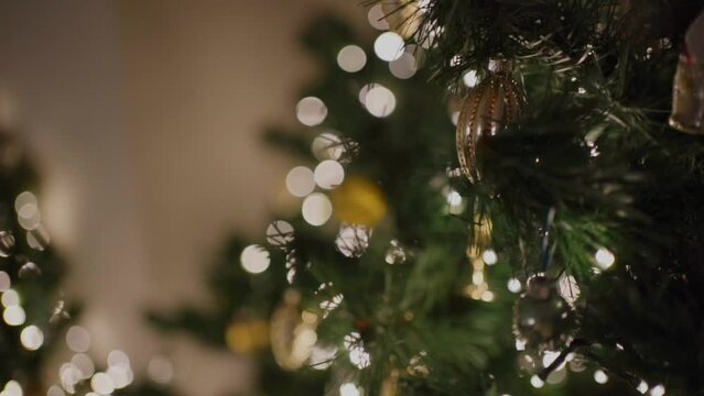 Christmas Tree Decorations Close Up