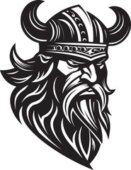 Thors Triumph A Viking Symbol of Thunder Viking Virtue A Black Vector Mascot Emblem