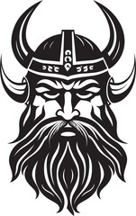 Thors Triumph A Viking Symbol of Thunder Shadowed Viking Chief A Black Vector Emblem of Might