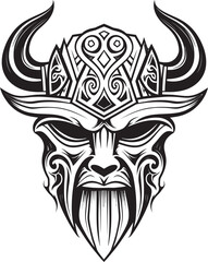 Viking Valor A Stylish Vector Mascot Design The Shieldbearer A Noble Viking Icon