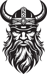 Ebon Conqueror A Viking Chief Mascot Valhallas Guardian A Divine Viking Emblem