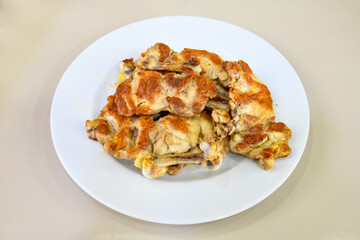 Chicken wings barbeque in a dish with BBQ grill sauce . Izgara tavuk kelebek sis kanat. Tavuk sis, gogus.