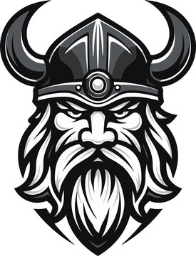 Ebon Norse Warrior Stylish Viking Logo Design The Viking Raider A Fearsome Mascot Icon