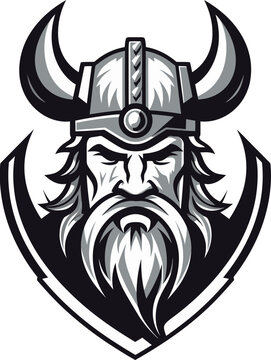 Midnight Marauder A Stealthy Viking Emblem Nordic Sentinel A Black Vector Viking Guardian