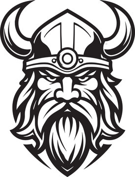 The Viking Raider A Fearsome Mascot Icon Ink Black Berserker A Viking Symbol of Power