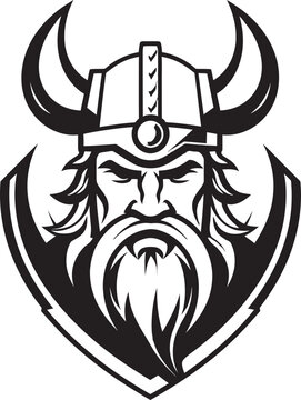 Nordic Sentinel A Black Vector Viking Guardian Ragnaroks Legacy A Viking Logo in Vector
