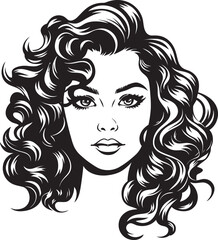 Crowning Glory An Iconic Symbol of Curls Sculpted in Vector The Curly Haired Goddess